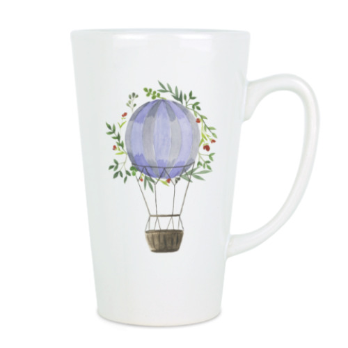 Чашка Латте с принтом Воздушный шар в цветах