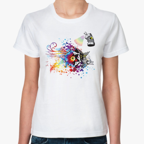 Классическая футболка с принтом Абстрактный рисунок