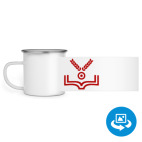 Кружка металлическая белая (круговая запечатка)