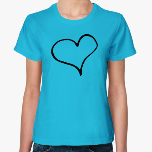 Женская футболка с принтом Чернильное сердце