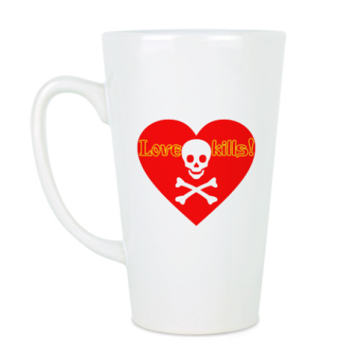 Чашка Латте с принтом Love kills!