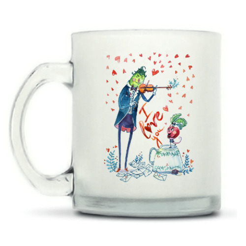 Кружка матовая с принтом Музыка и любовь