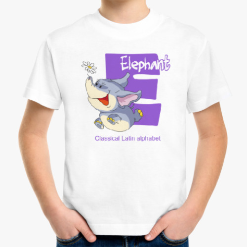 Детская футболка с принтом Буква E