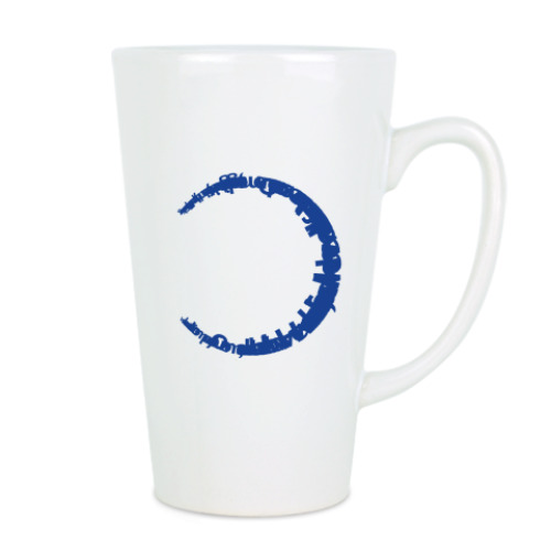 Чашка Латте с принтом Солнце и Месяц