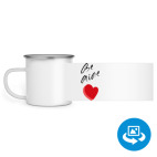 Кружка металлическая белая (круговая запечатка)