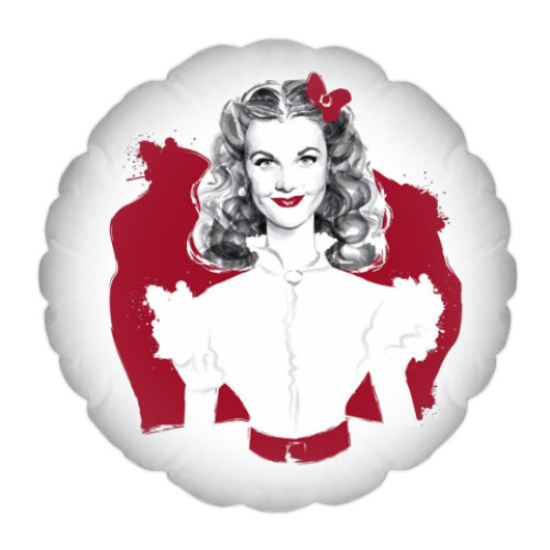 Подушка с принтом Вивьен Ли 'Скарлетт Охара'