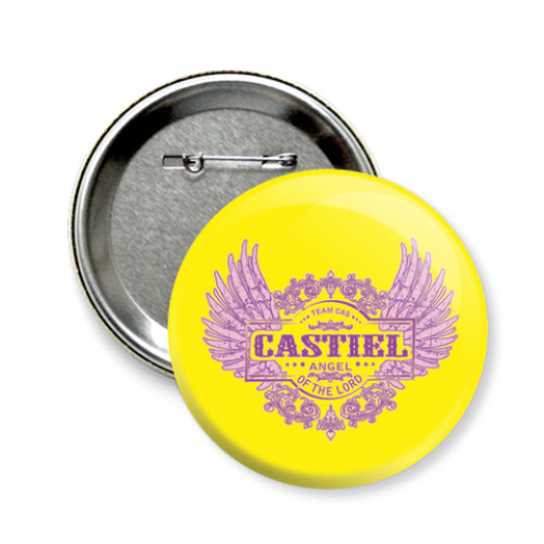 Значок 58мм с принтом Кастиэль Ангел Supernautral