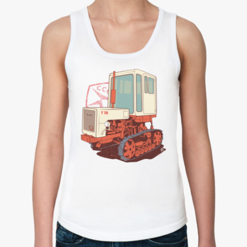 Женская майка с принтом Трактор Т70