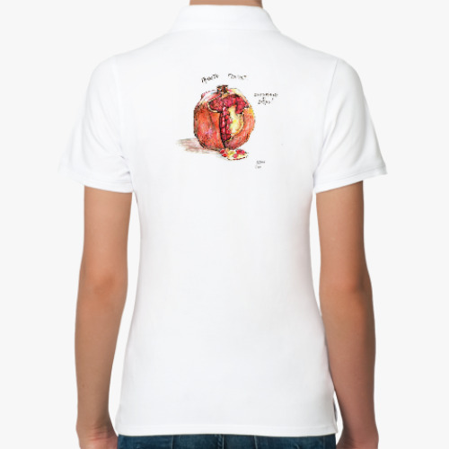 Женская рубашка поло (печать) с принтом гранат