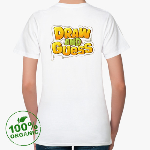 Женская футболка из органик-хлопка с принтом Draw and Guess с крокодилом