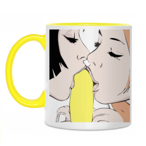 Кружка с принтом Кушают банан