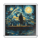 Магнит 6.5 x 6.5 см Шерлок крыша в стиле Ван Гога