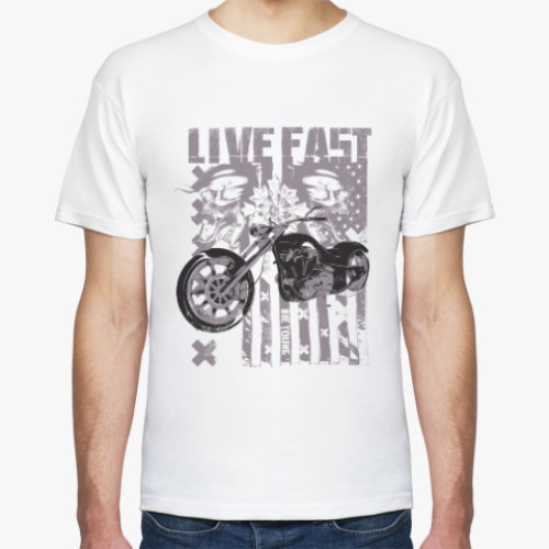 Футболка с принтом Live Fast, Die Young