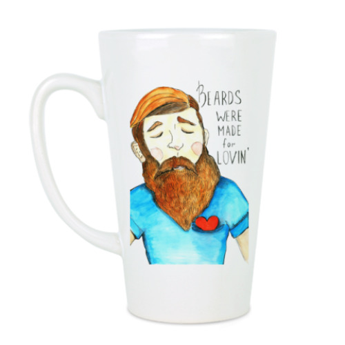 Чашка Латте с принтом Бородач