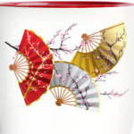 Японские веера и ветка сакуры