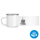 Кружка металлическая белая (круговая запечатка)