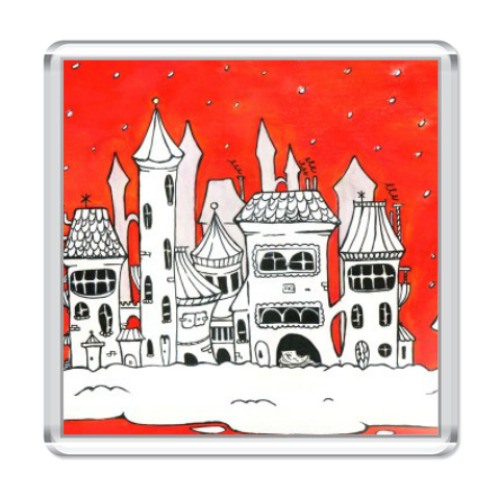 Магнит с принтом Рождественское настроение