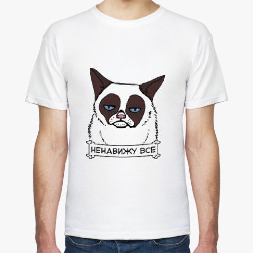 Футболка с принтом Grumpy cat