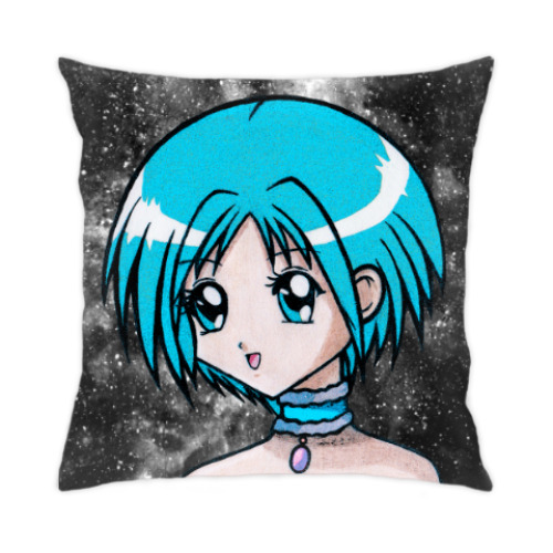 Подушка с принтом Space Anime Girl
