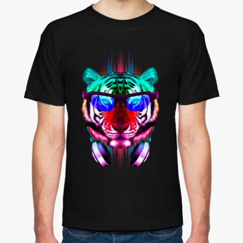 Футболка с принтом Диджей Тигр