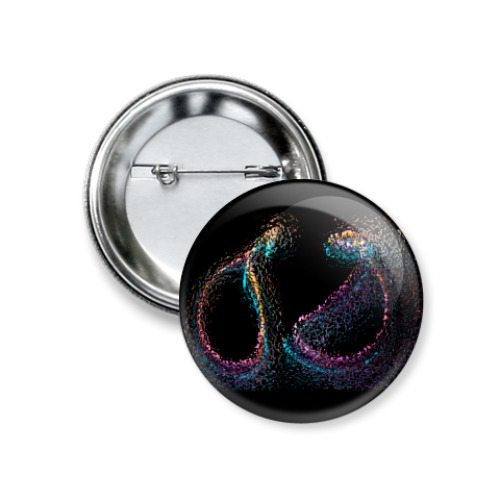 Значок 37мм с принтом Разноцветная абстракция