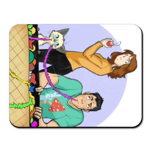 Коврик для мыши с принтом Новогодние котики