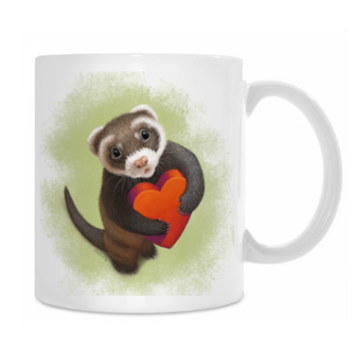 Кружка с принтом Влюбленный хорек