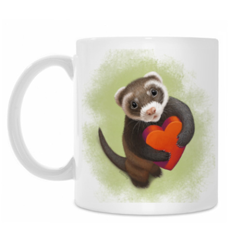 Кружка с принтом Влюбленный хорек