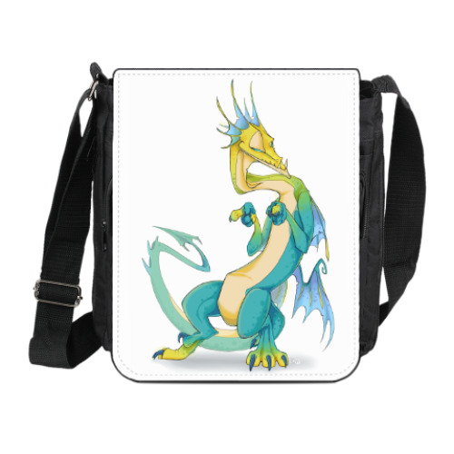 Сумка на плечо (мини-планшет) с принтом Дракон