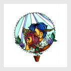 Пара с розово-голубыми волосам