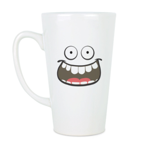 Чашка Латте с принтом Улыбнись. Go smile.