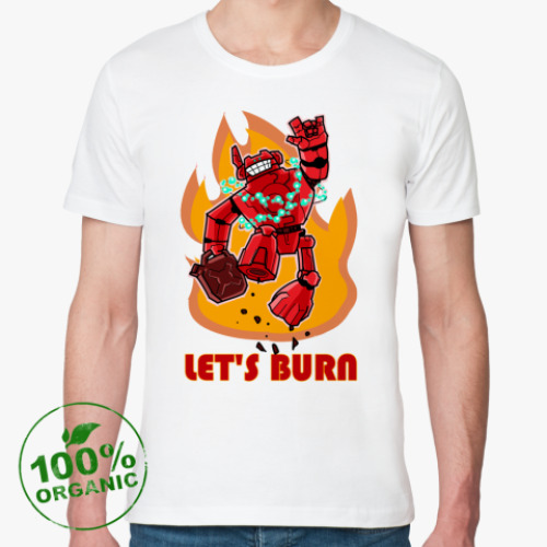 Футболка из органик-хлопка с принтом Let's burn!