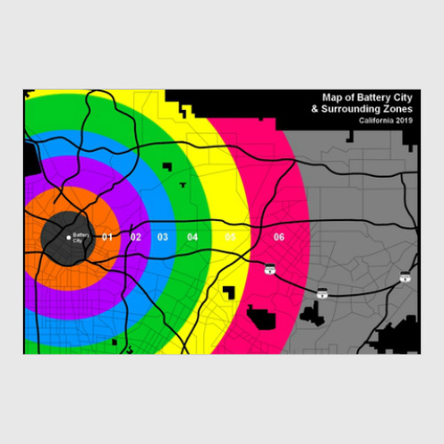 Постер с принтом Map of Battery City DD MCR