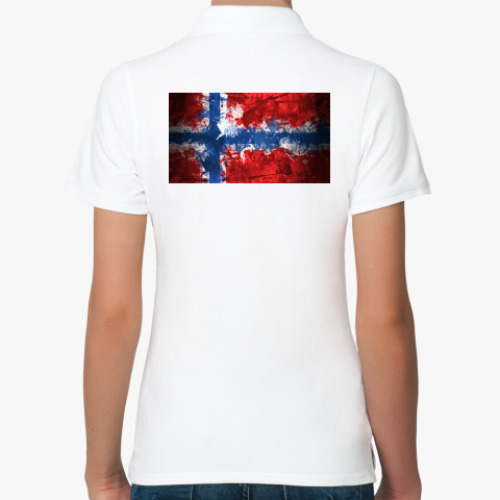 Женская рубашка поло (печать)  'Норвежский флаг'