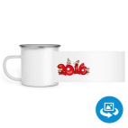 Кружка металлическая белая (круговая запечатка)