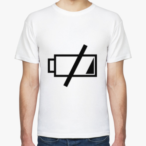 Футболка с принтом low battery - низкий заряд батареи