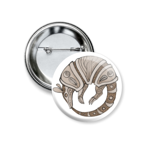 Значок 37мм с принтом Броненосец