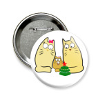 Значок 58 мм Кошачья семья