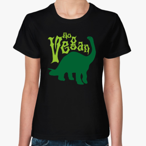 Женская футболка с принтом Go Vegan