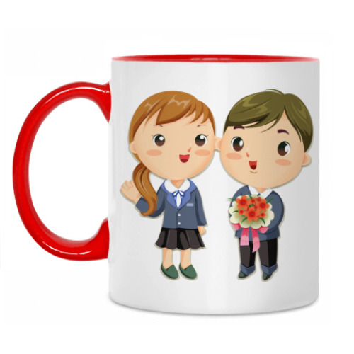 Кружка с принтом Девочка и мальчик