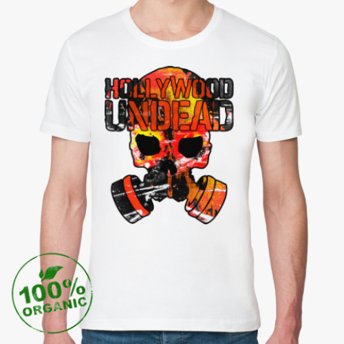 Футболка из органик-хлопка с принтом Hollywood Undead Gas Mask