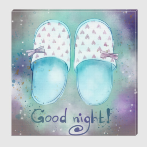 Холст с принтом Домашние тапочки