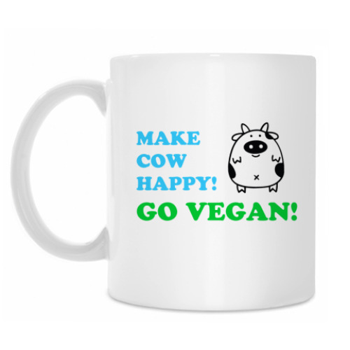 Кружка с принтом Go Vegan!