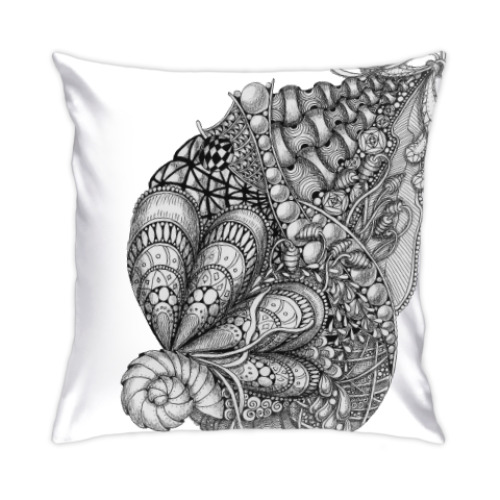 Подушка с принтом морская абстракция