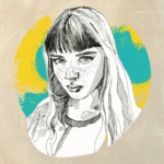 Взгляд с желто-голубыми красками