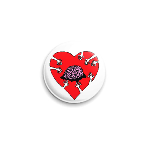 Значок 25мм Zombies love brains