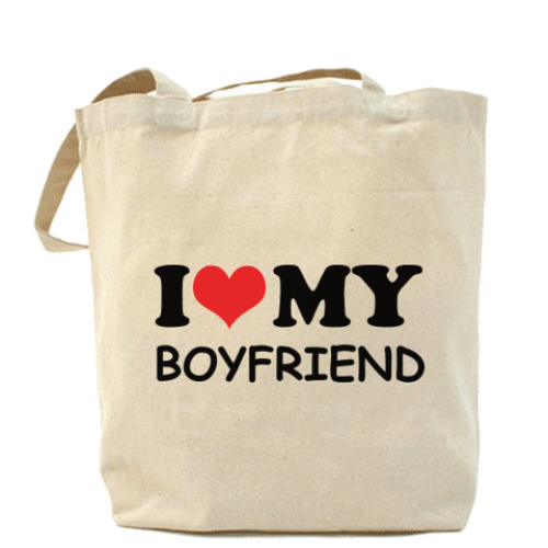 Сумка шоппер с принтом I love My Boyfriend