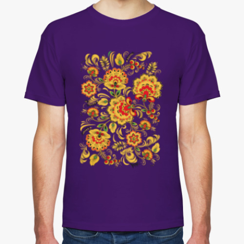 Футболка с принтом Хохлома