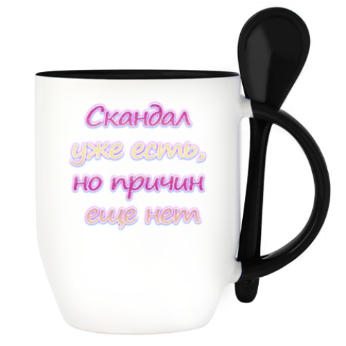 Кружка с ложкой с принтом Женская логика