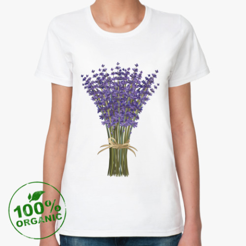 Женская футболка из органик-хлопка Букет лаванды